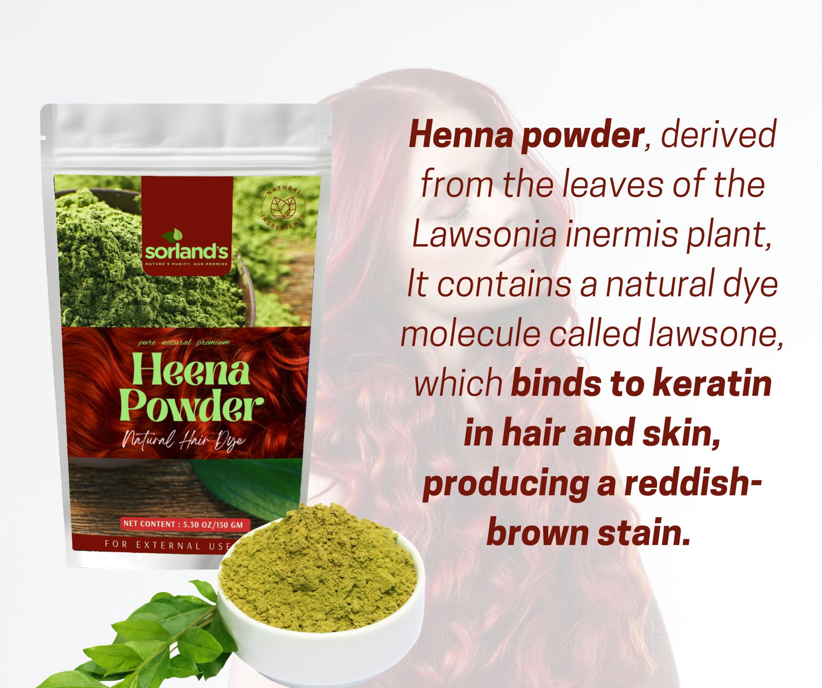 Sorelands Henna Powder Organic - 150 gm - Image 2