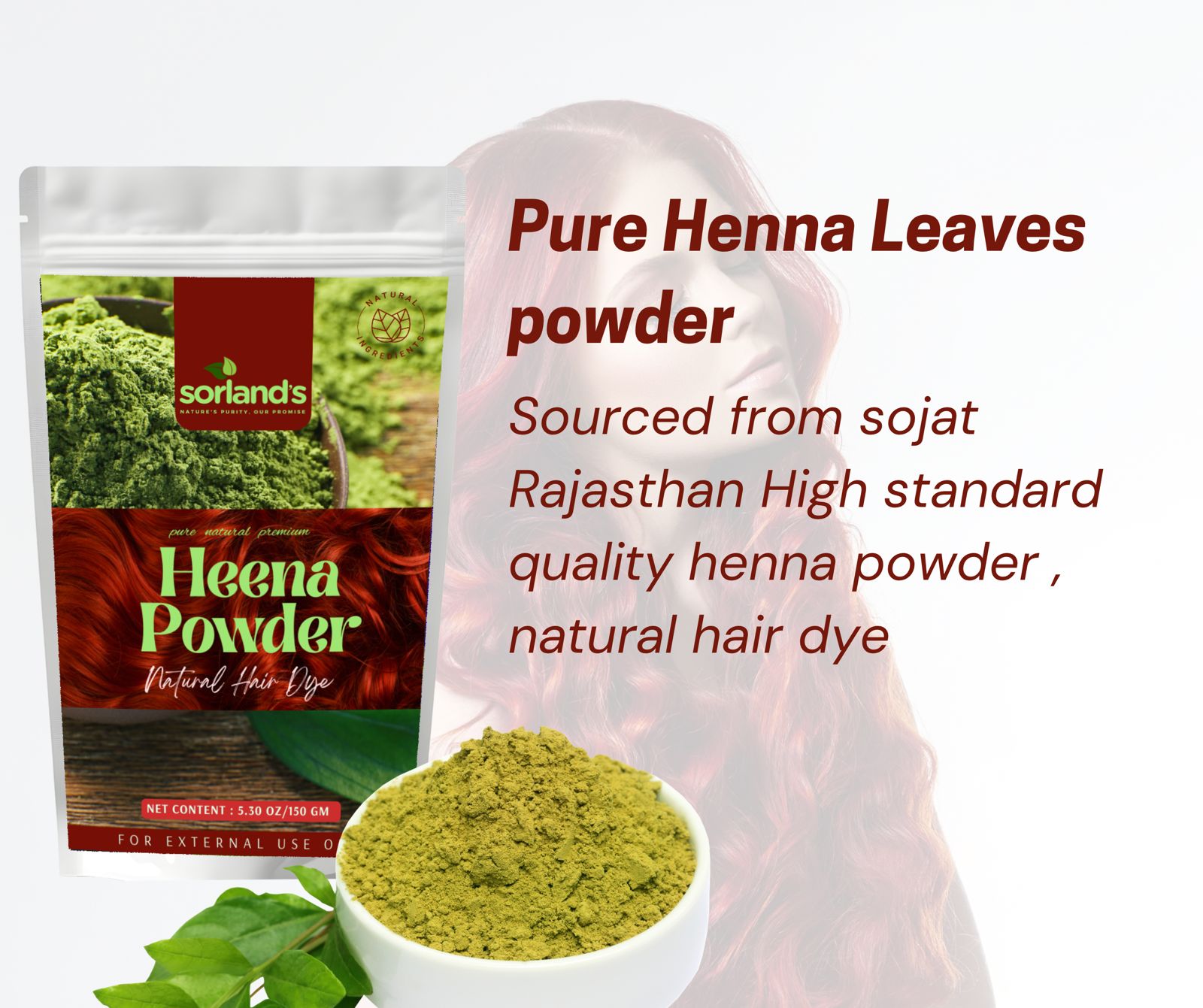 Sorelands Henna Powder Organic - 150 gm - Image 3