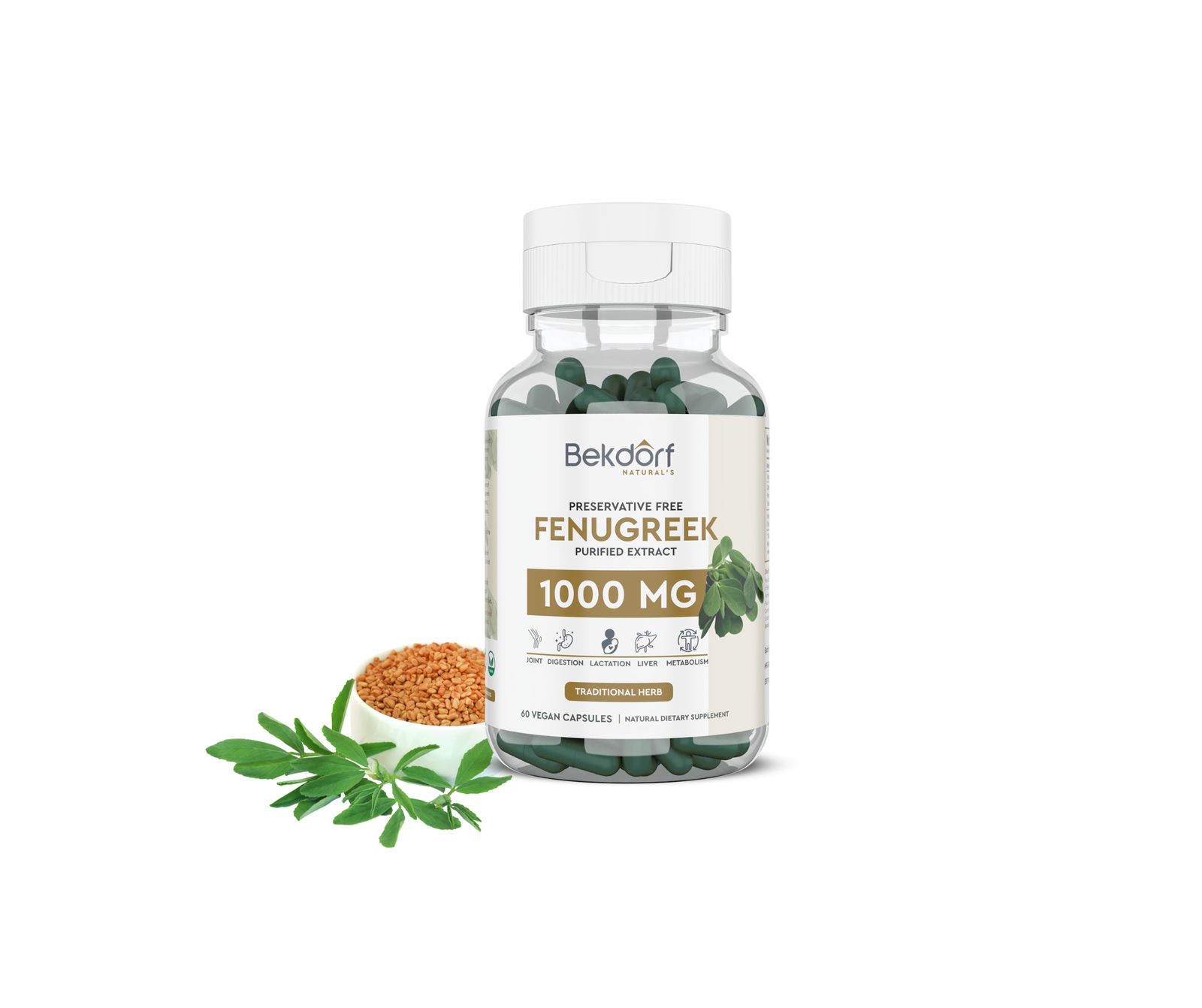 Pure Fenugreek Capsule - 60s Pack (Preservative free)